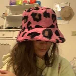Pink Cheeta bucket hat